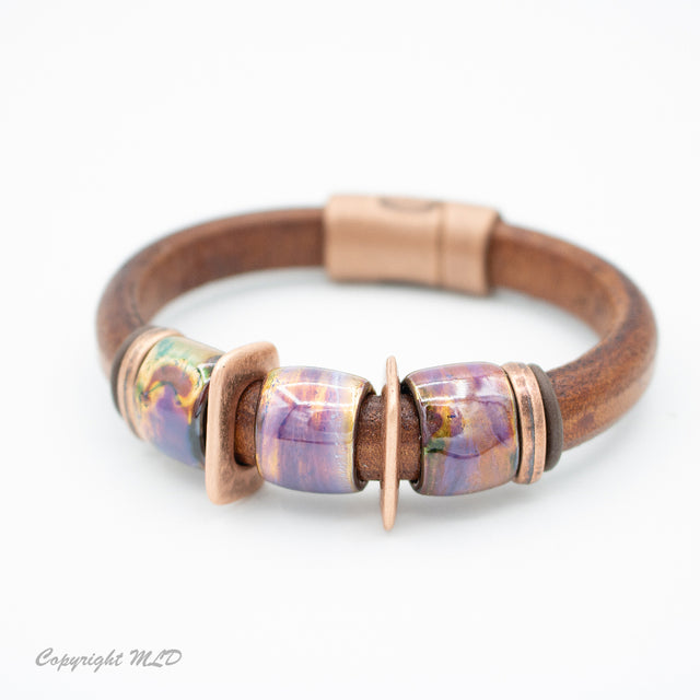 Painted Rocks Leather Bracelet