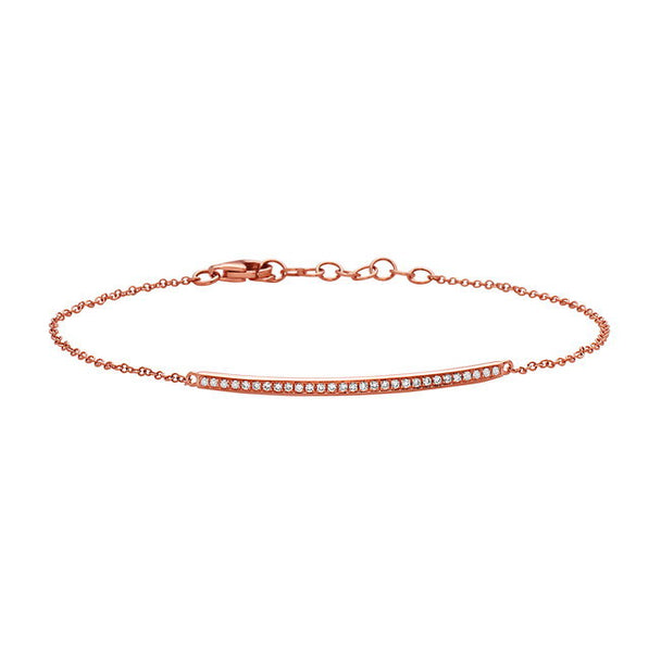 14K Rose Gold and Diamond Bracelet