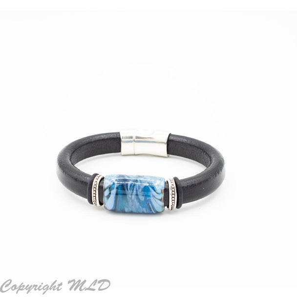 Blue Prairie Leather Bracelet