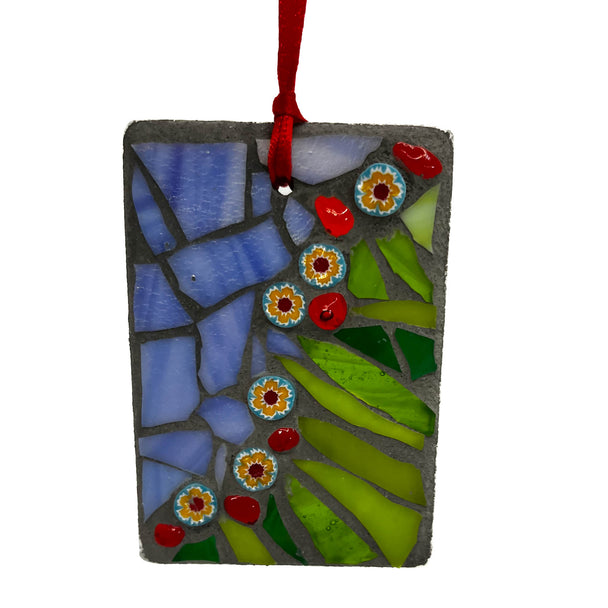 Aqua Iridescent Birch Ornament