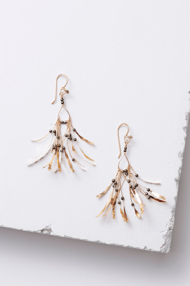 Pyrite Gold Boa Earrings