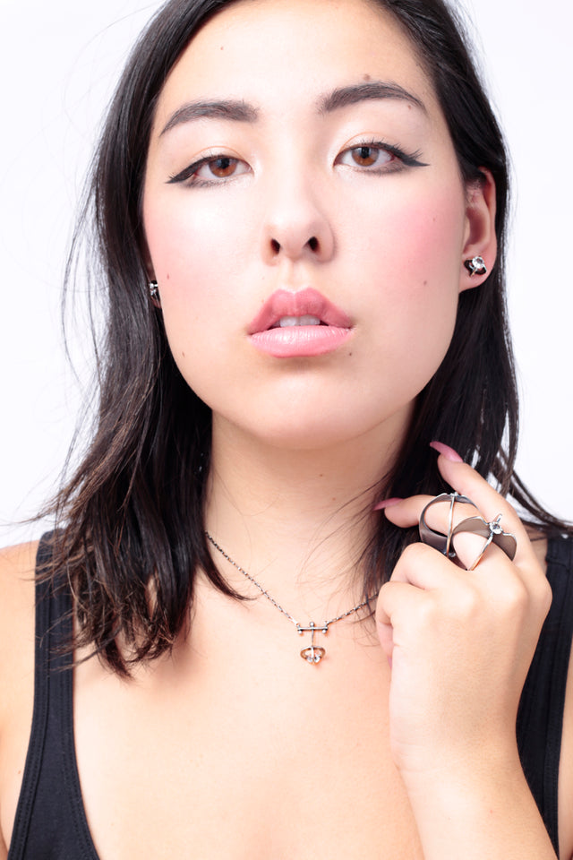 White Topaz 6MM Clutch Necklace