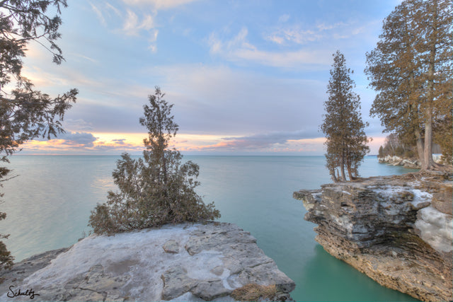 Cave Point Winter Sunrise