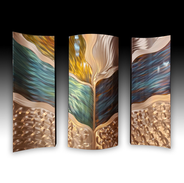 Tree of Life With Circles Triptych 26X36