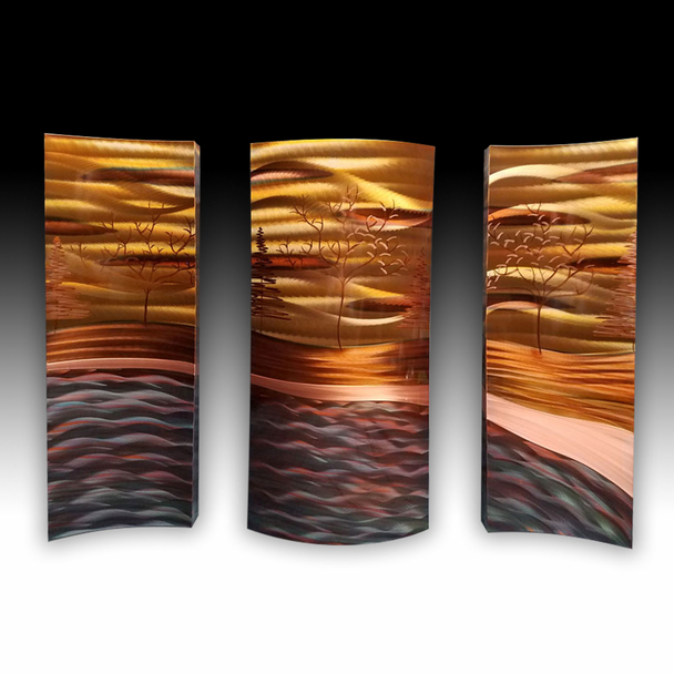 Copper Forest Triptych 47X50