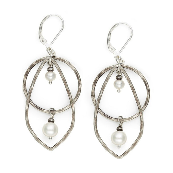 White Pearl Sterling Teardrop Earrings