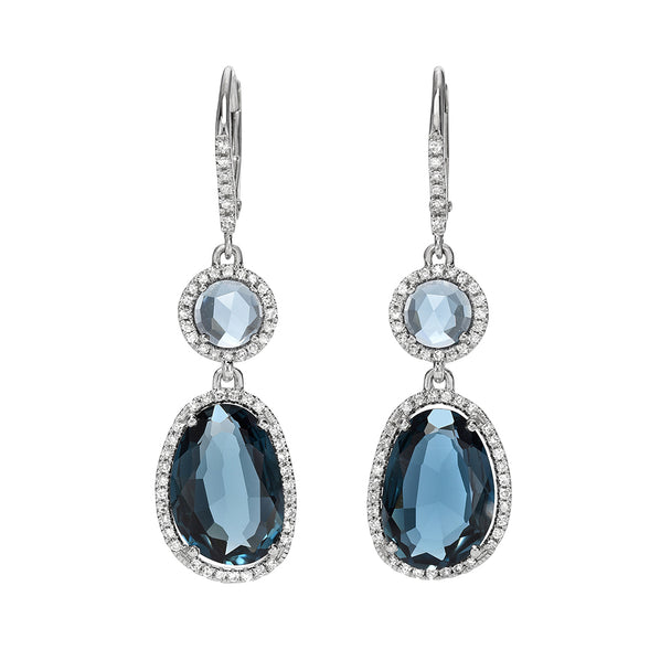 London Blue Topaz Cascade Earrings