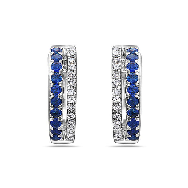 Sapphire and Diamond Hoops