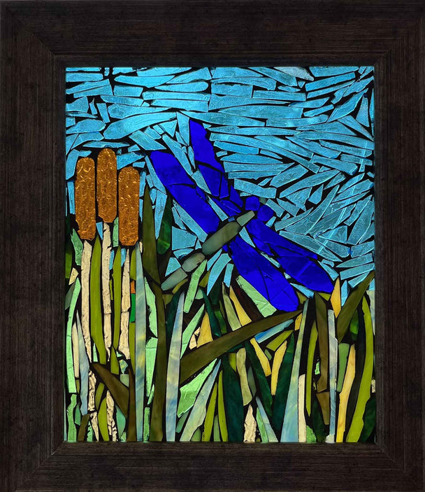 Dragonfly in Flight Mosaic Window