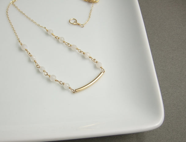 Curved Tube Bead Necklace