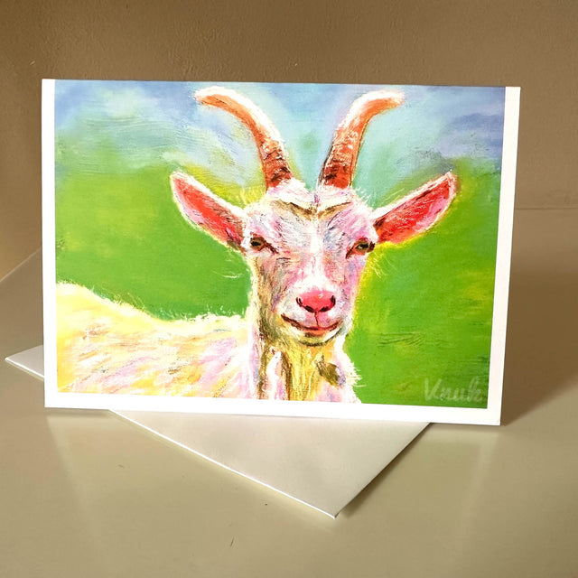 Gertrude the Groovy Goat Greeting Card