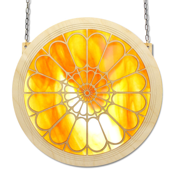 Orange Swirl Grand Cathedral Suncatcher