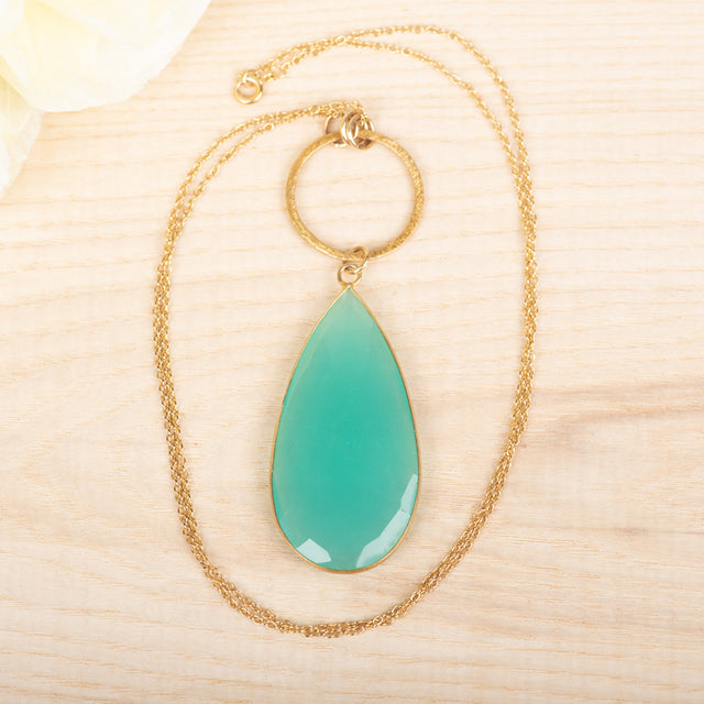 Open Circle Chalcedony Necklace