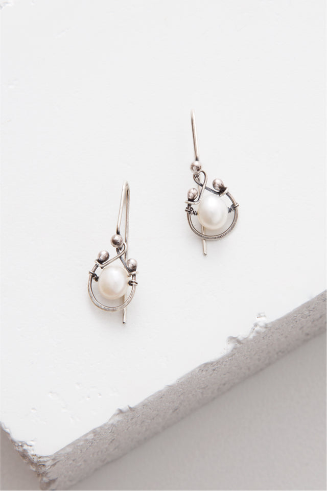 Pearl Horseshoe Earrings