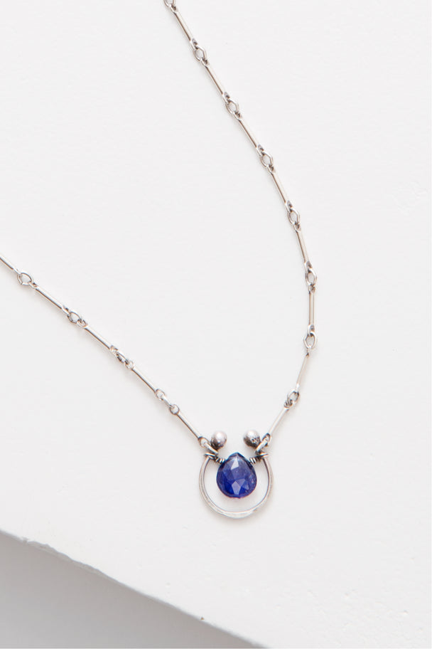 Sapphire Horseshoe Solo Necklace