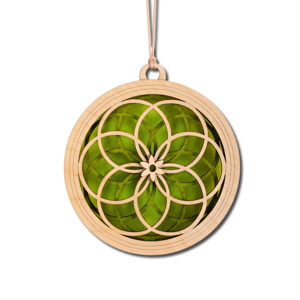 Green Interlocking Circles Suncatcher