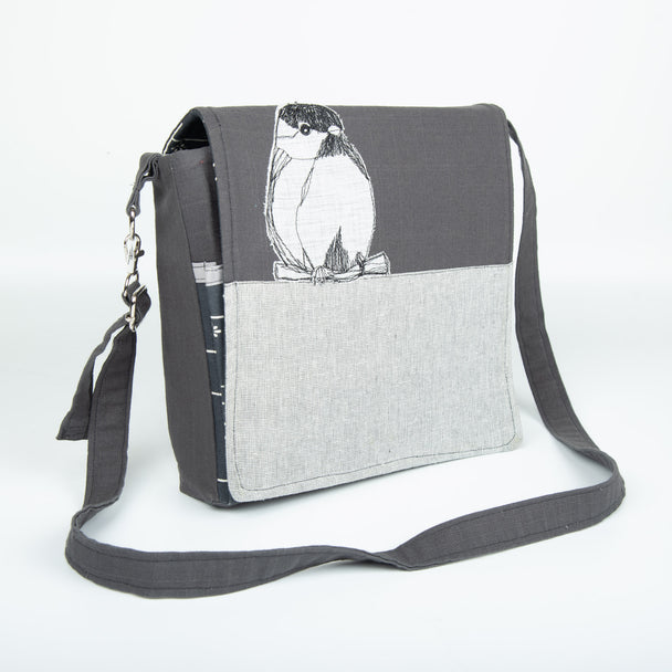 Square Chickadee Messenger Bag, Jennifer McBrien, JennyJens, Plum Bottom Gallery, Fabric