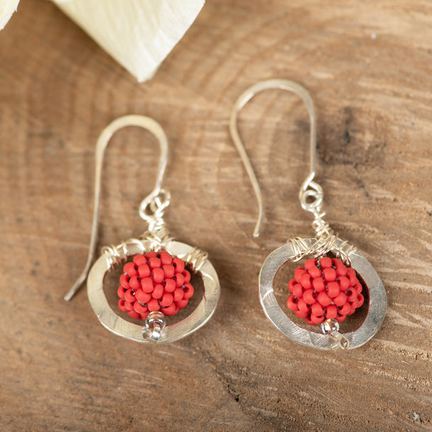 Penumbra Red Earrings, Julie Powell, Plum Bottom Gallery