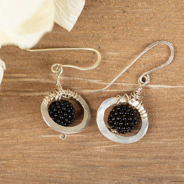 Penumbra Black With Silver Earrings, Julie Powell, Plum Bottom Gallery