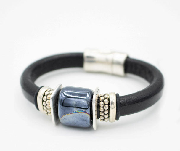 Midnight Leather Bracelet