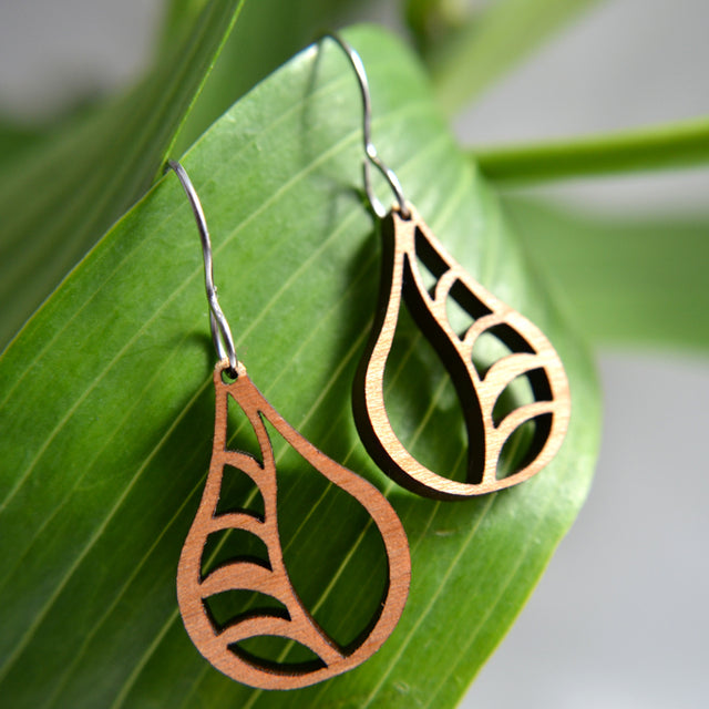 Vine Cherry Wood Earrings