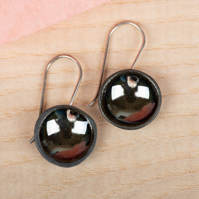 Single Pod Black Mirror Earrings