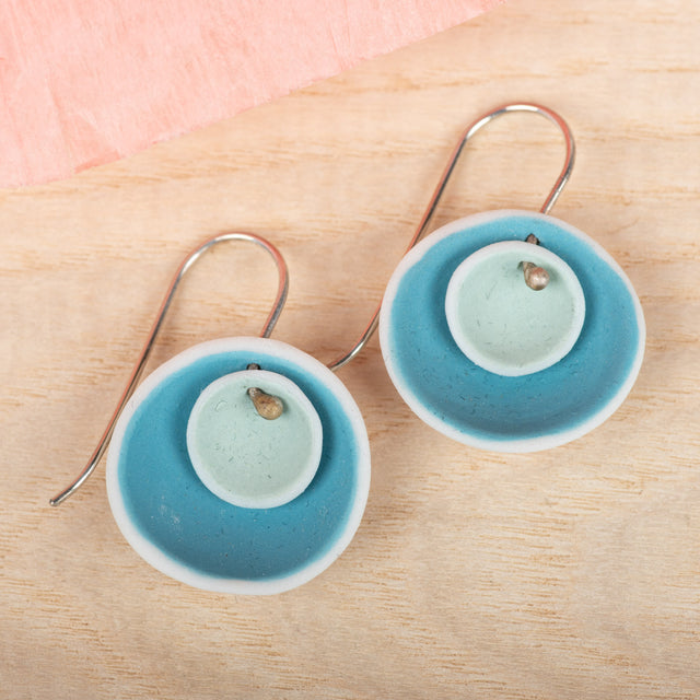Double Pod Turquoise & Mint Earrings