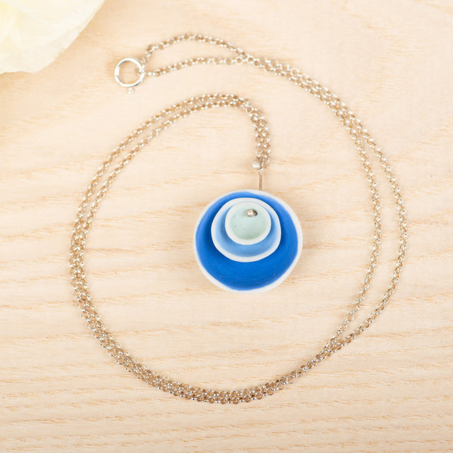 Triple Nest Blue Necklace