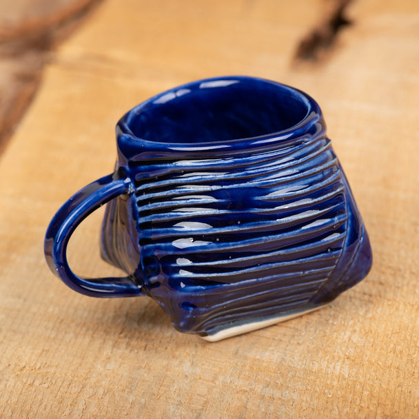 Cobalt Line and Dot Mug, Lynn Wood, porcelain, Plum Bottom Gallery