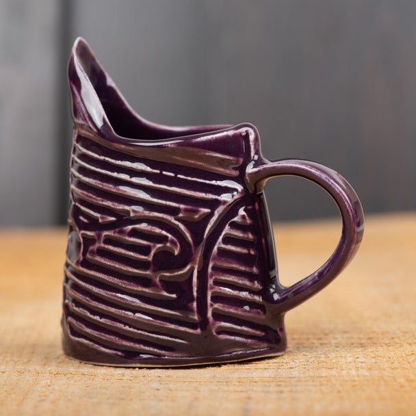 Purple Flourish Stripe Mini Pitcher, Lynn Wood, porcelain, Plum Bottom Gallery