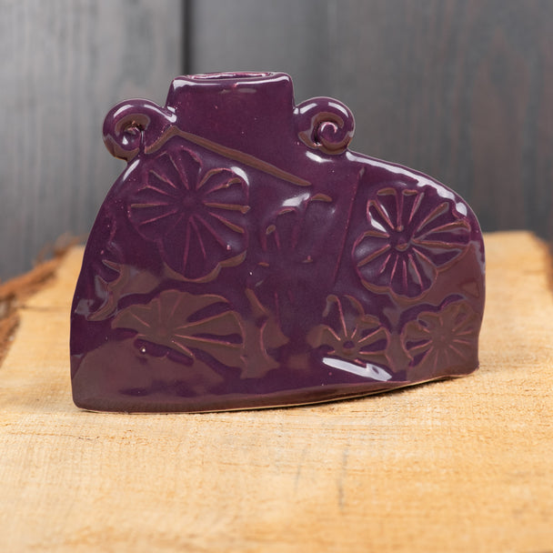 Purple Large Flower Bud Vase, Lynn Wood, porcelain, Plum Bottom Gallery