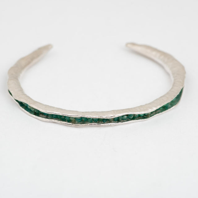 Amazonite Sterling Silver Pod Cuff
