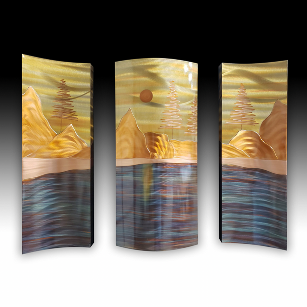 Mountain Lake Triptych 26X36