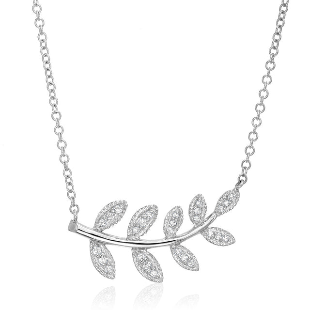 Short Diamond Leaf Necklace