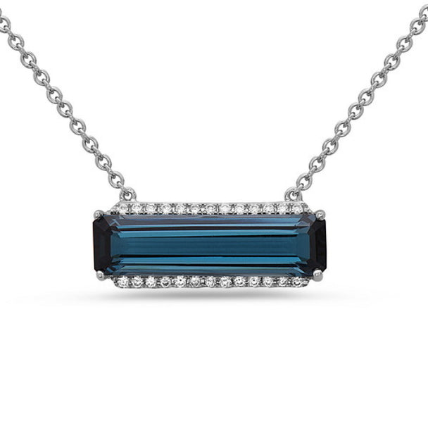 London Blue Topaz Bar Necklace