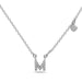 Initial Necklace M White Gold