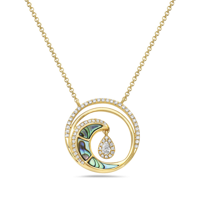 Abalone Wave Drop Necklace