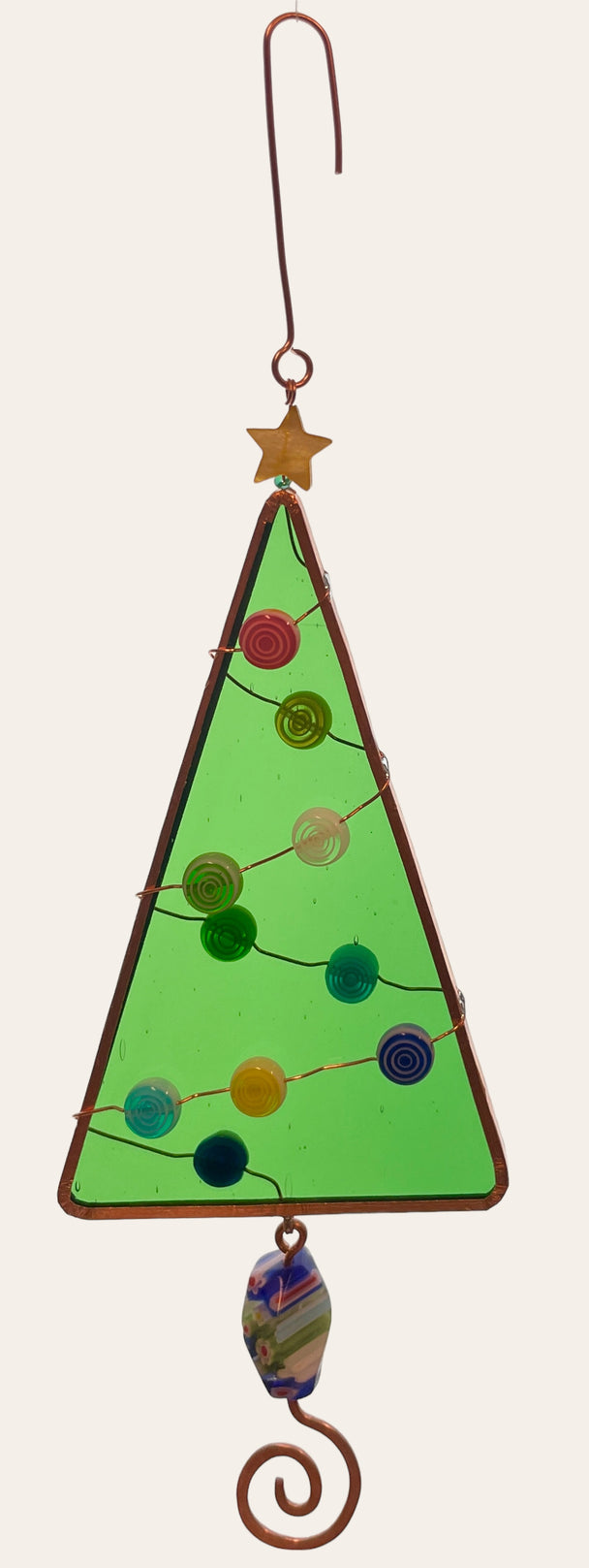 Light Green Glass Tree Ornament