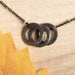 Oxidized Mini Triple Circle Necklace
