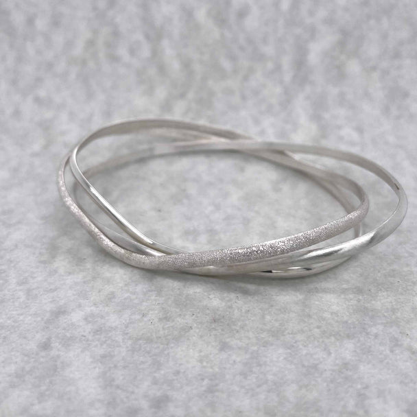 Three Band Multi Texture Bracelet