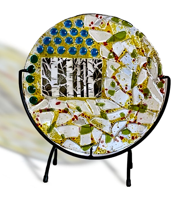 Inset Birch With Geometric Sky in Stand