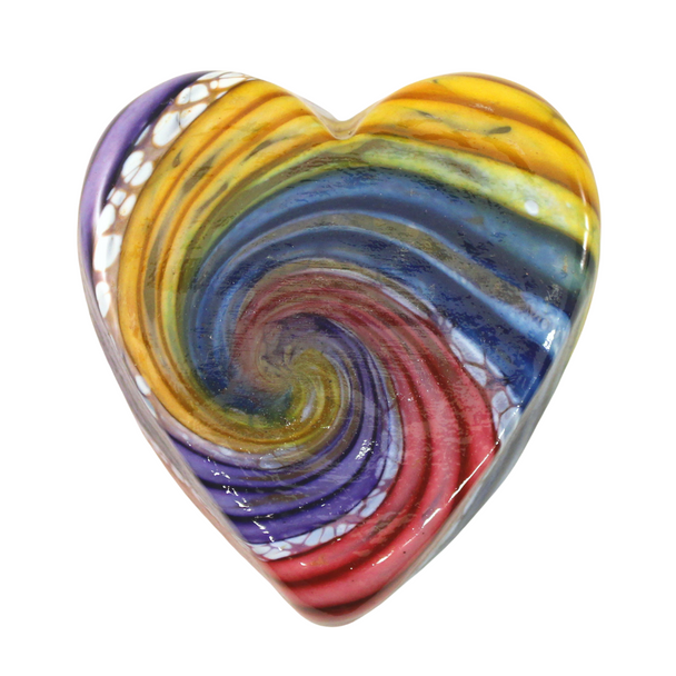 Heart Paperweight Rainbow
