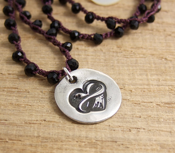 Hand Crocheted Heart Necklace