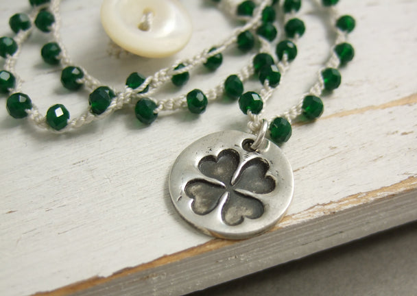 Hand Crocheted Clover Necklace