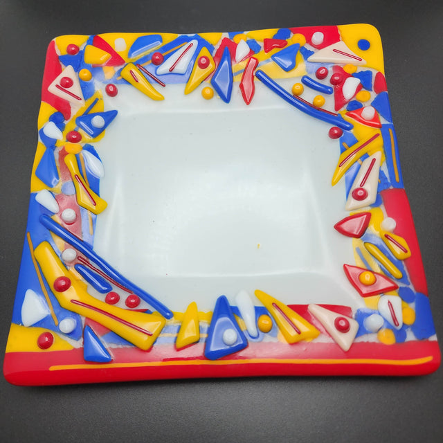"Fun IV": Fused Glass Plate