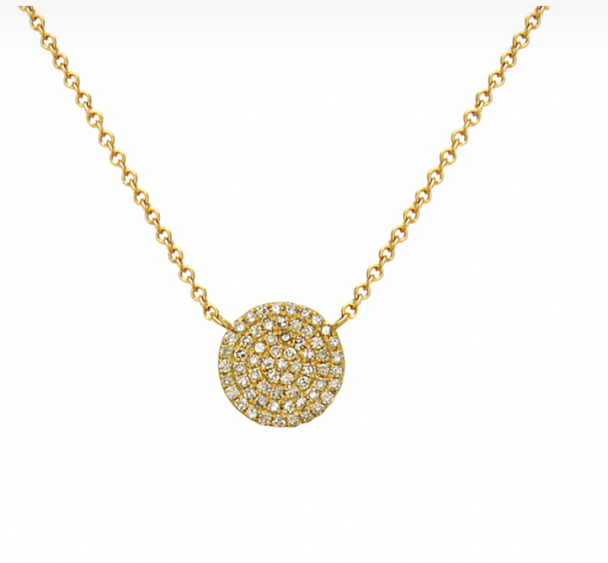 Diamond Circle Necklace Yellow Gold