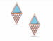 Turquoise and Diamond Studs Rose Gold