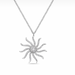 Wavy Sun Diamond Necklace White Gold