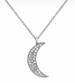 Cresent Moon Necklace White Gold
