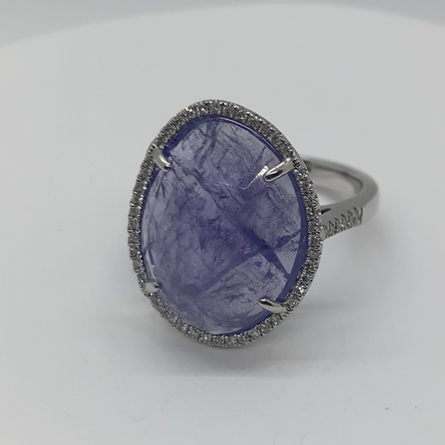 One of A Kind Organic Shape Tanzanite Ring